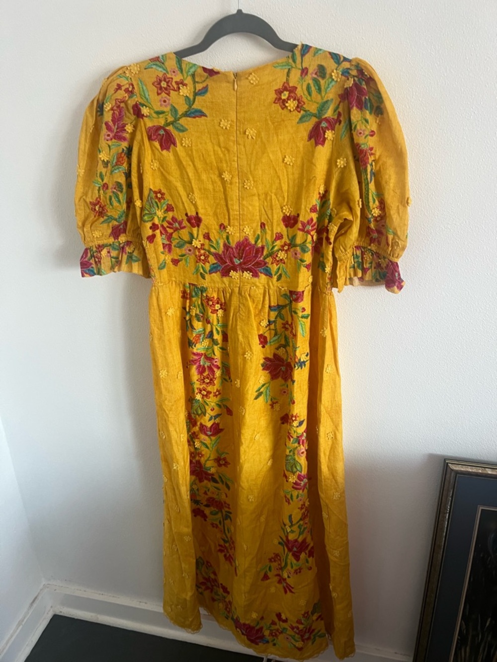 Farm Rio Dream Yellow Floral Maxi Dress with Smocked Bodice - Picture 2 of 4